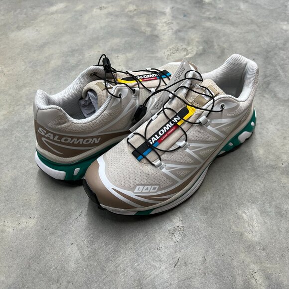 Salomon XT-6 Men's Rainy Day Chinchilla Dynasty Green L47864300 - New - Picture 1 of 6